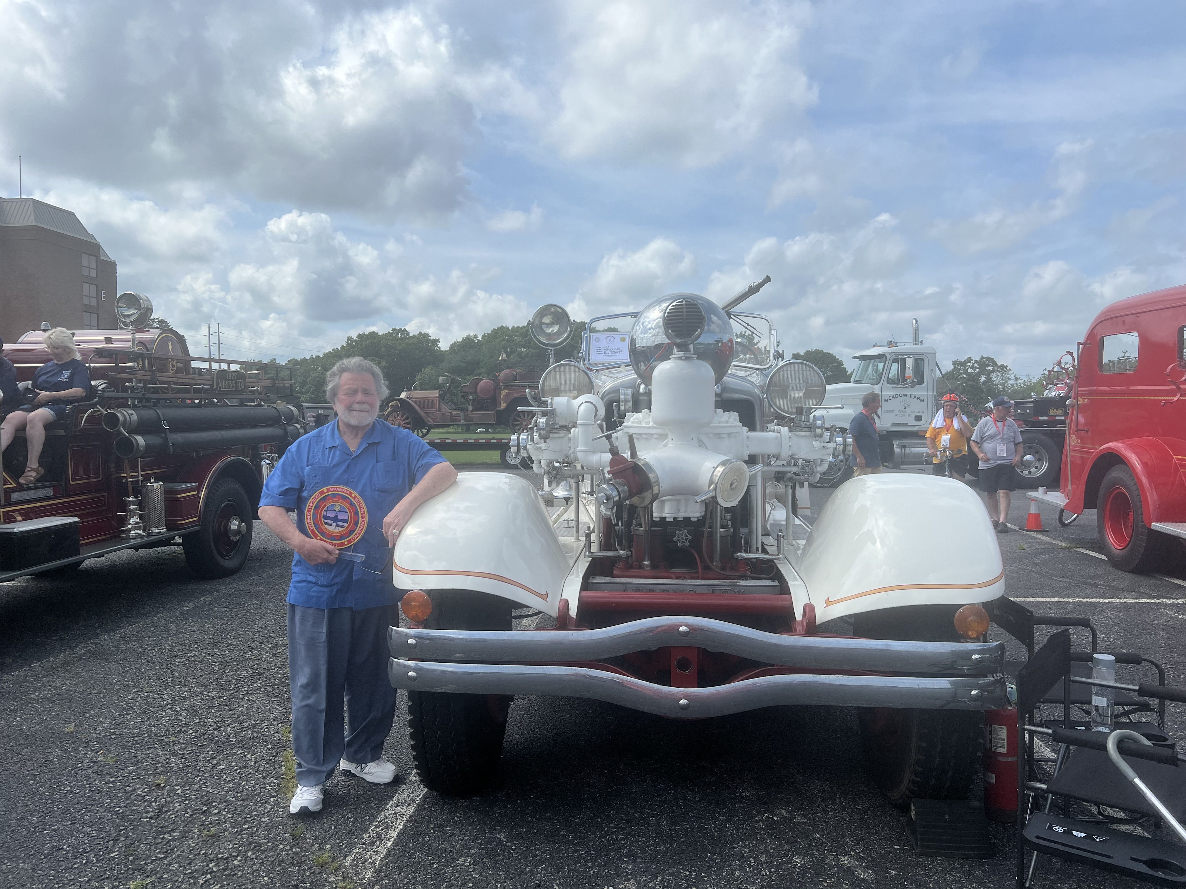 Dick Shappy with his 1939 Ahrens Fox HT Hercules truck.